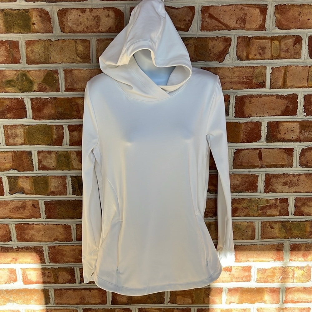 Athleta performance stretch tunic hoodie with pockets. Small